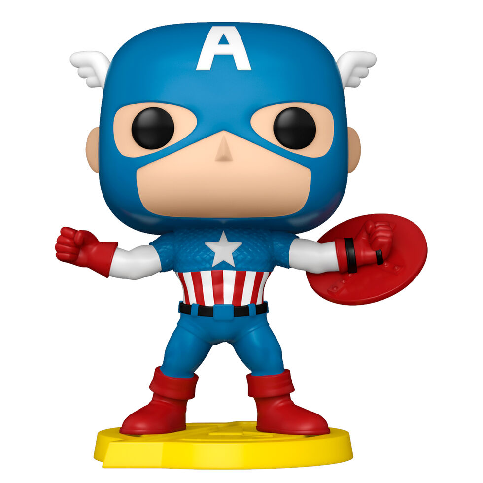 Emballage original de la figurine Funko POP Captain America Avengers Comic Cover Marvel avec logo et illustrations