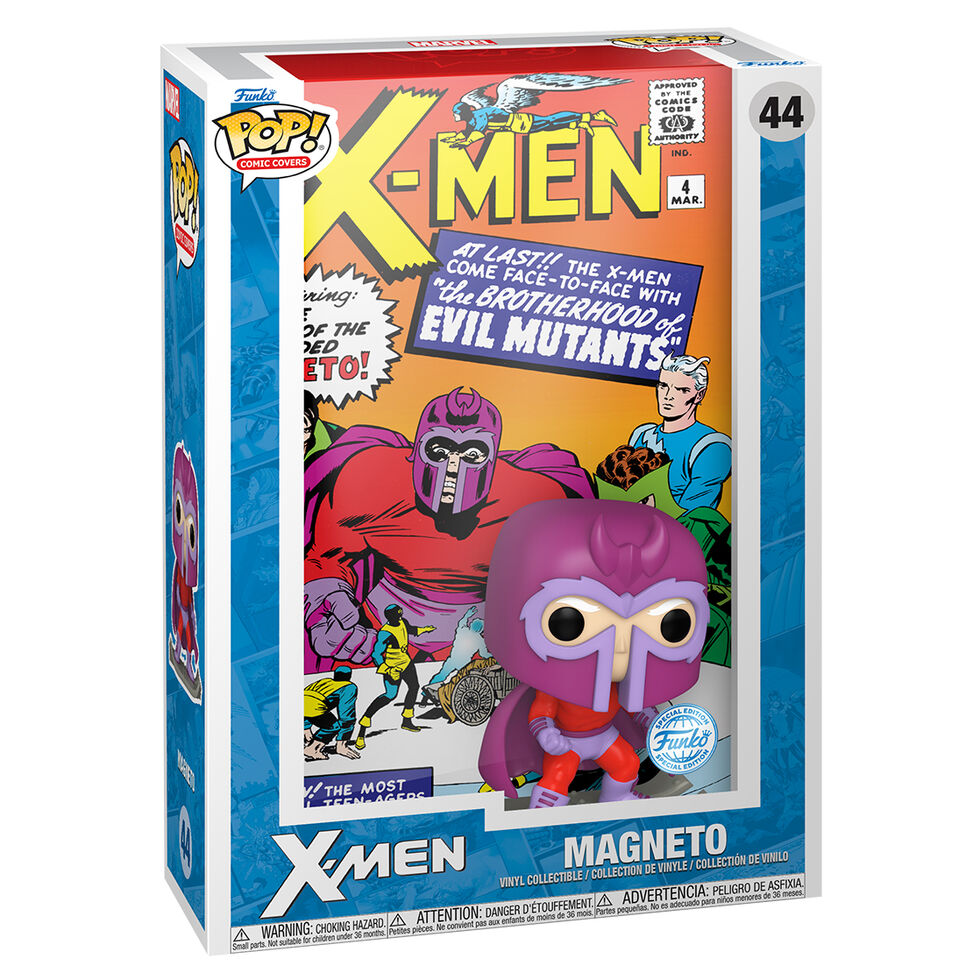 Figurine Funko POP Magneto exclusive Marvel X-Men vue de face avec détails colorés et finition soignée