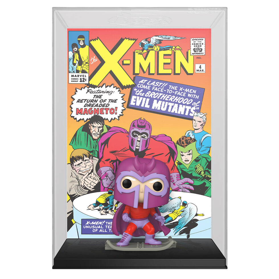 Packaging original de la figurine POP Magneto Marvel X-Men Comic Cover avec logo Funko et illustrations