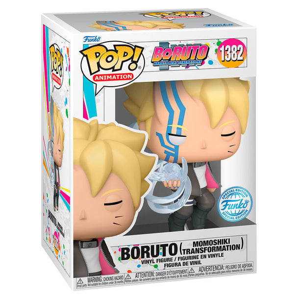 Vue de face de la figurine Boruto Momoshiki Transformation avec détails des couleurs et expression faciale