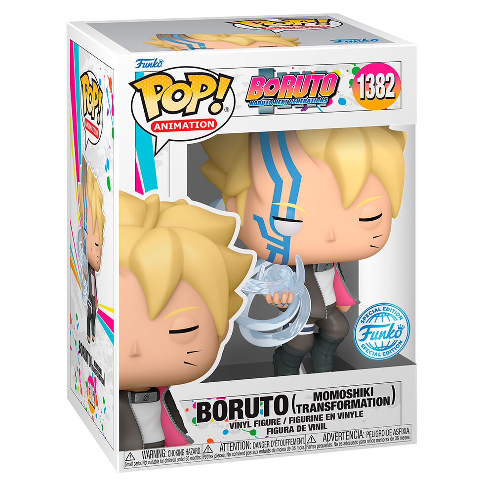 Vue de face de la figurine Boruto Momoshiki Transformation avec détails des couleurs et expression faciale