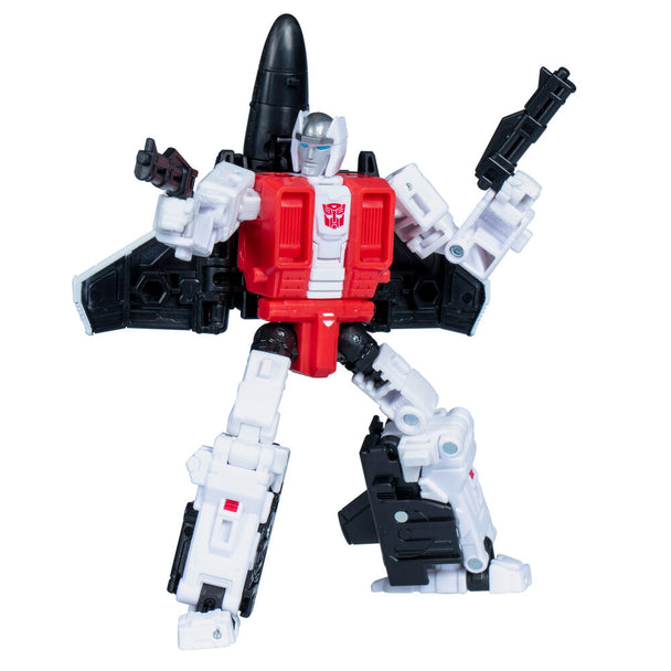 Vue rapprochée de la tête détaillée de la figurine Air Raid Aerialbot de HASBRO