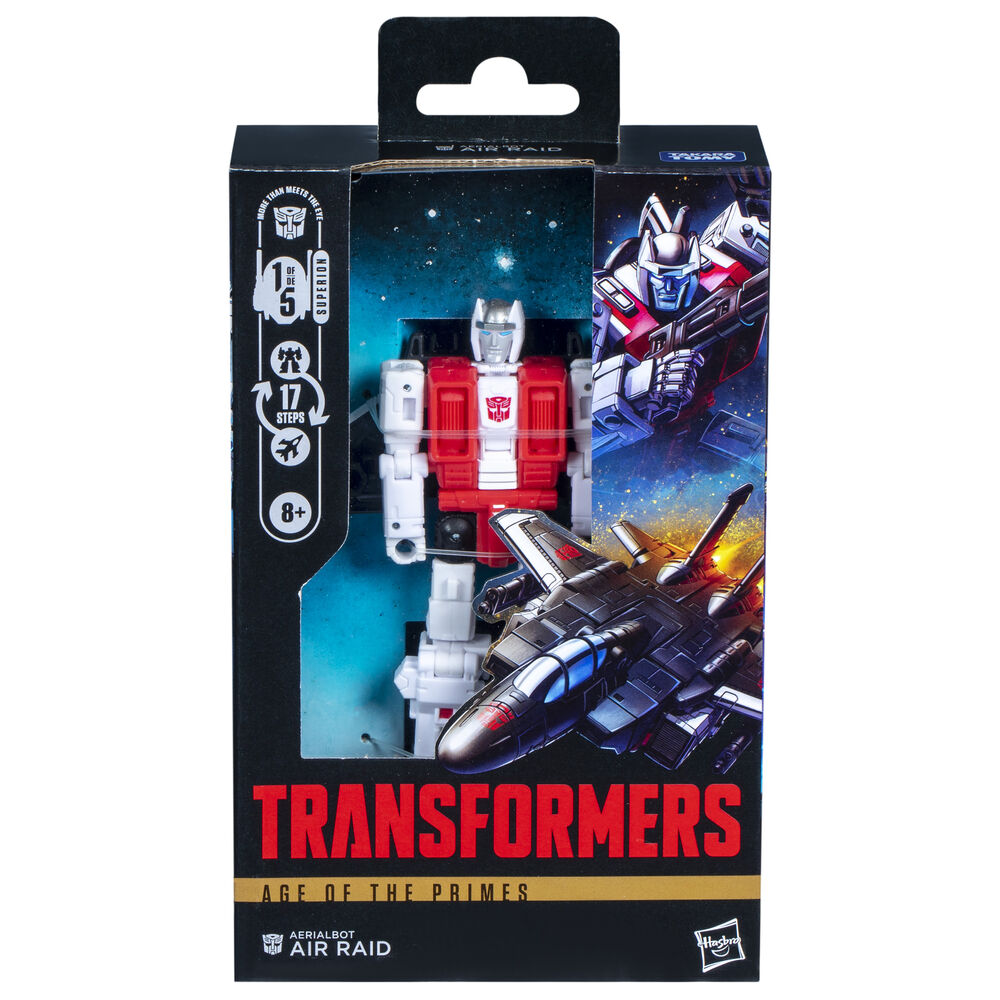 Figurine Transformers Air Raid Aerialbot en mode robot de 14cm sur fond blanc