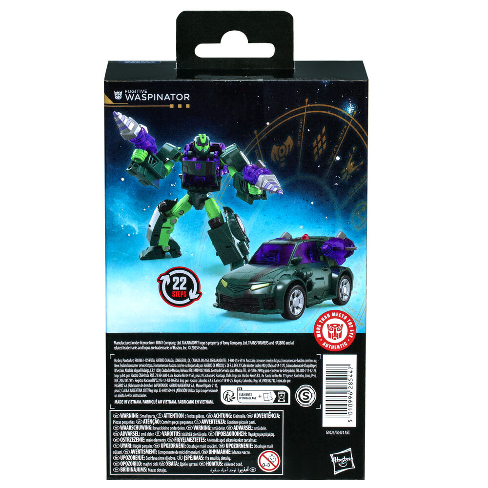 Pack complet de la figurine Waspinator avec boîte originale HASBRO, idéale pour collectionneurs et fans.