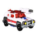 Vue latérale de la figurine Transformers Red Alert en position robot montrant les articulations