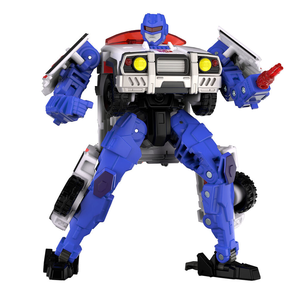 Gros plan sur la tête et les détails du visage de la figurine Red Alert HASBRO