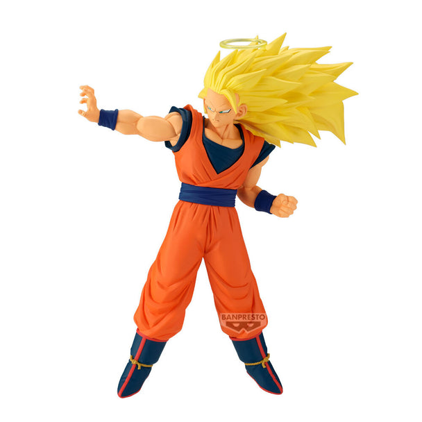 Figurine SSJ3 Son Goku 17cm en pose dynamique de la collection Dragon Ball Z Match Makers BANPRESTO