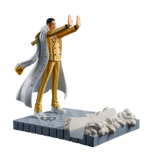 Figurine Kizaru Borsalino de One Piece en position dynamique, hauteur 12cm, vue de face