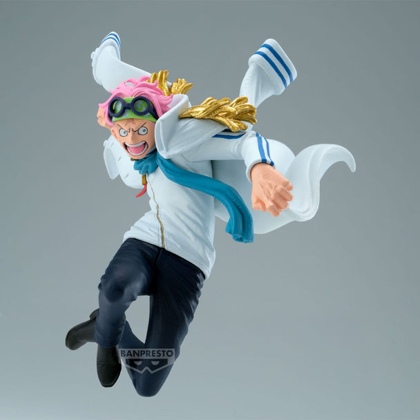Profil gauche de la figurine Koby One Piece Battle Record montrant les traits du visage et la posture