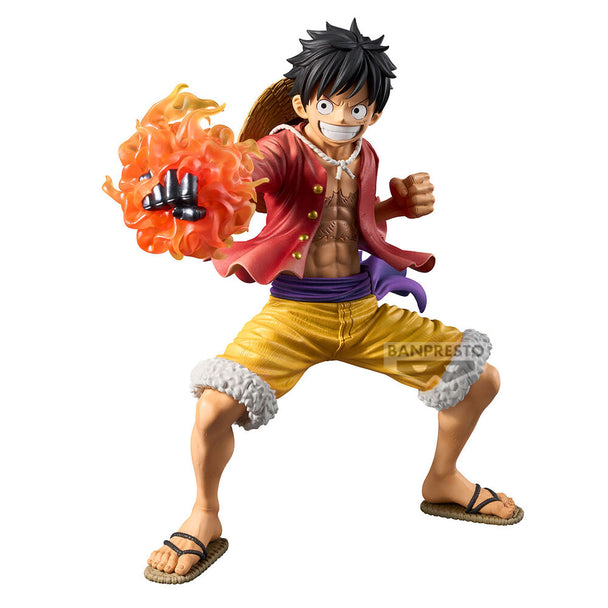 Profil gauche de la figurine Monkey D. Luffy Grandista montrant son expression dynamique
