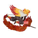 Profil latéral de la figurine Kyojuro Rengoku Demon Slayer montrant sa posture dynamique