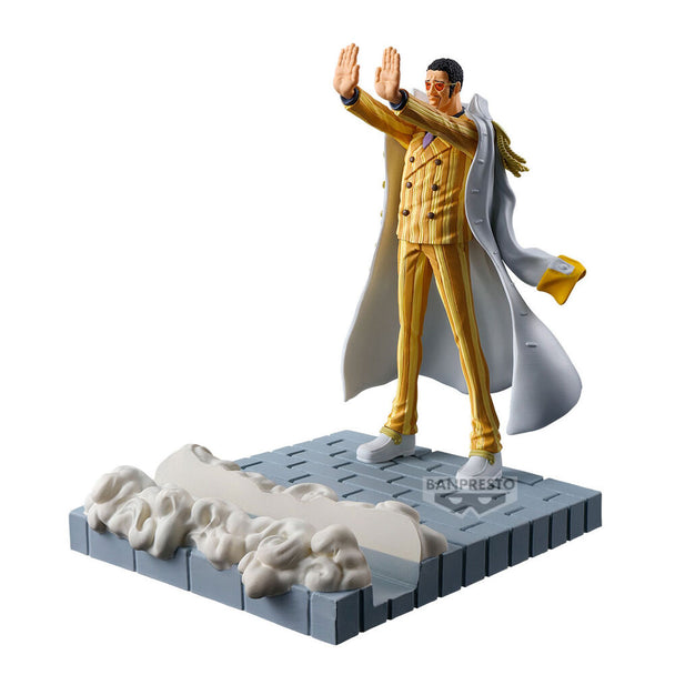 Détail de la figurine BANPRESTO Kizaru Borsalino avec peinture précise et finitions soignées