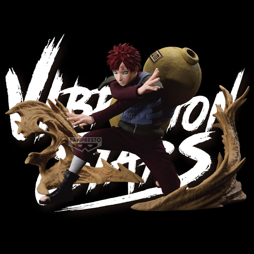 Profil latéral de la figurine Gaara Naruto Shippuden Vibration Stars mettant en valeur sa tenue