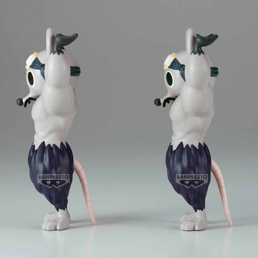 Détail rapproché des visages expressifs des deux figurines Demon Slayer Muscular Mice
