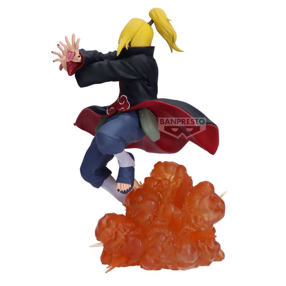 Image arrière de la figurine Deidara Naruto Shippuden mettant en valeur la texture des vêtements et cheveux