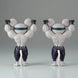 Présentation des figurines Demon Slayer Muscular Mice sur un socle, parfait pour collection