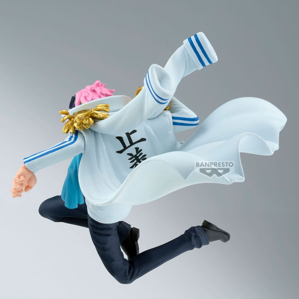 Figurine Koby One Piece Battle Record posée sur socle, illustrant sa stabilité et son design