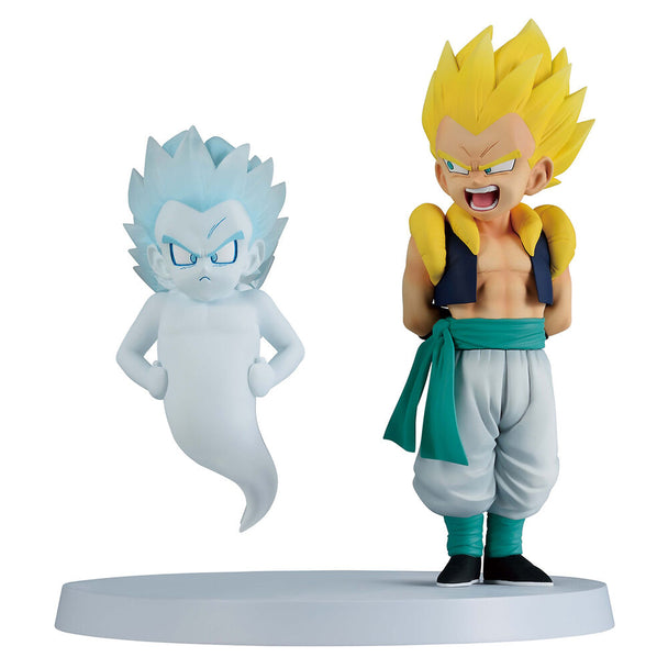 Profil gauche de la figurine Gotenks & Ghost Ichibansho avec couleurs vives et finitions précises