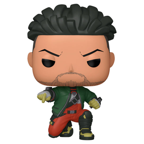 Vue rapprochée de la figurine Funko POP Deadshot DC Comics montrant son design unique et sa présentation en boîte.