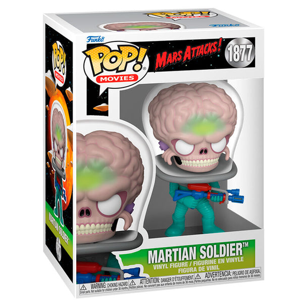 Boîte cadeau originale de la figurine Funko POP Mars Attacks Soldat Martien, idéale pour collectionneurs