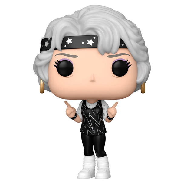 Vue rapprochée de la figurine Funko POP Dorothy avec détails précis du visage et vêtements caractéristiques de la série
