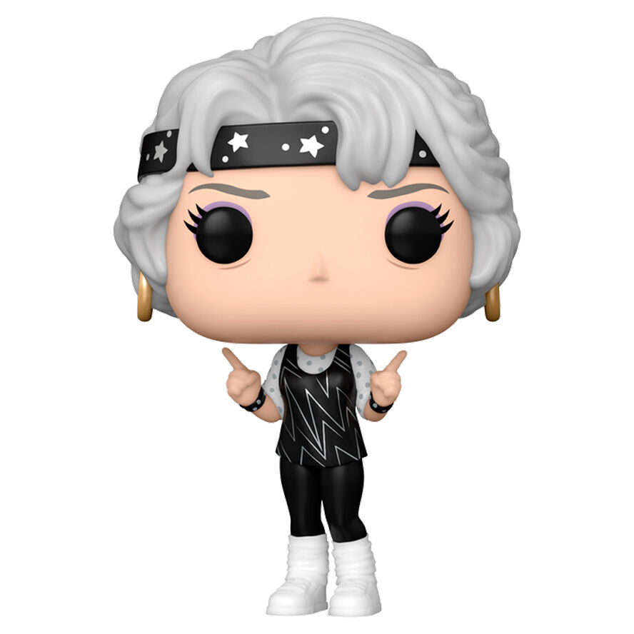 Vue rapprochée de la figurine Funko POP Dorothy avec détails précis du visage et vêtements caractéristiques de la série