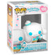 Vue rapprochée de la figurine Funko POP Cinnamoroll avec détails précis et packaging collector