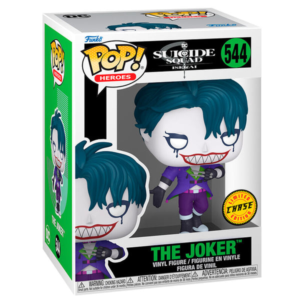 Zoom sur la figurine Joker Funko POP montrant les détails du visage et du costume
