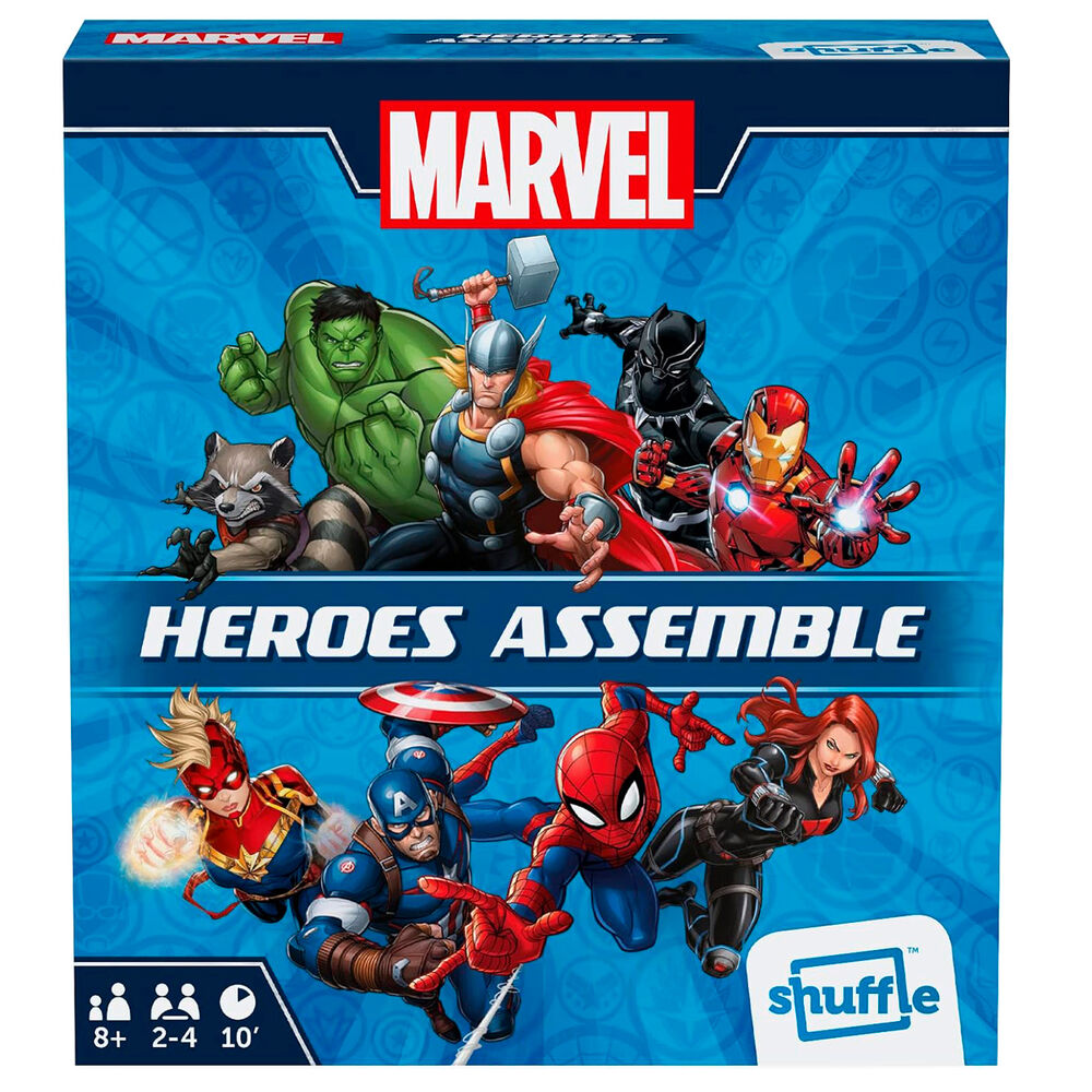 Plateau de jeu Marvel Avengers avec cartes et pions colorés pour 2 à 4 joueurs