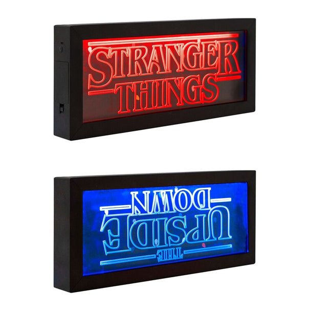 Lampe Stranger Things The Upside Down ERIK allumée vue de face avec éclairage LED double face
