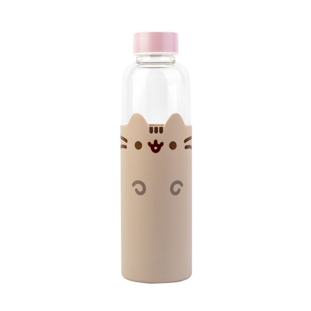 Ensemble complet : bouteille en verre Pusheen 500ml et sa housse néoprène