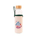 Zoom sur le bouchon en bambou naturel de la gourde BT21 Mang avec texture visible