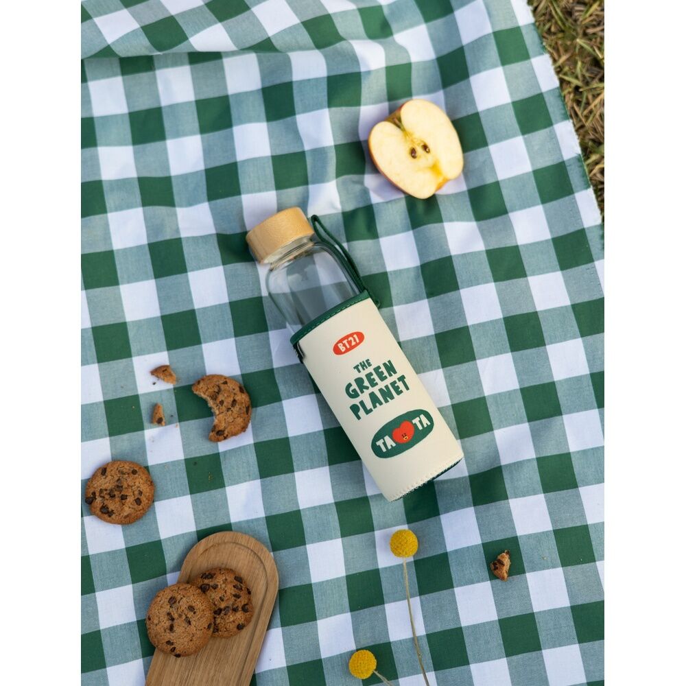 Housse néoprène illustrée avec poignée pour la bouteille BT21 Tata 500ml, design coloré