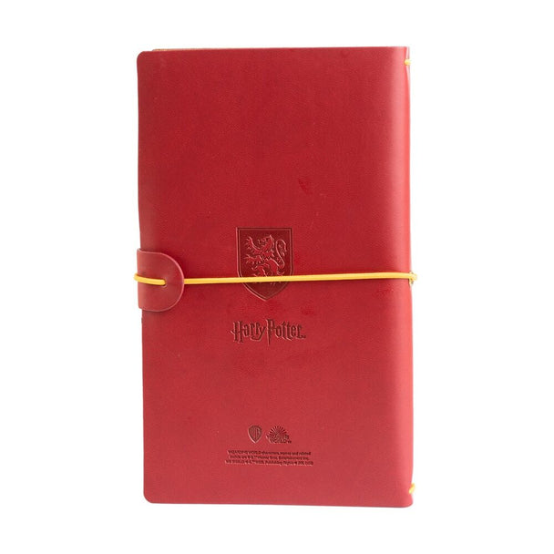 Détail de la couverture intérieure personnalisée au design Gryffindor du carnet
