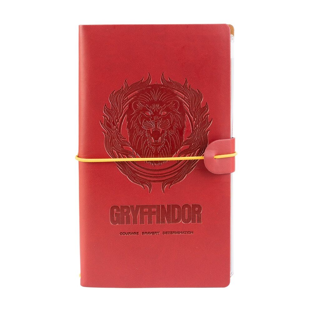 Carnet de voyage Harry Potter Gryffindor avec couverture souple en simili cuir vue de face
