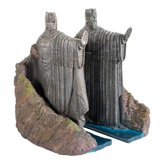 Serre-livres Argonath Seigneur des Anneaux en résine peint à la main vue de face