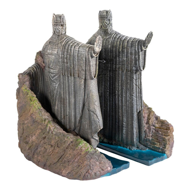 Serre-livres Argonath Seigneur des Anneaux en résine peint à la main vue de face