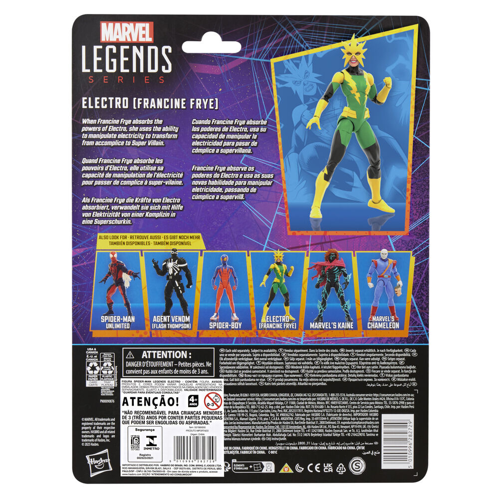 Photo de groupe avec plusieurs angles de la figurine Electro Francine Frye