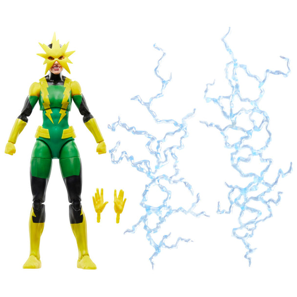 Vue rapprochée de la tête articulée de la figurine Electro Francine Frye