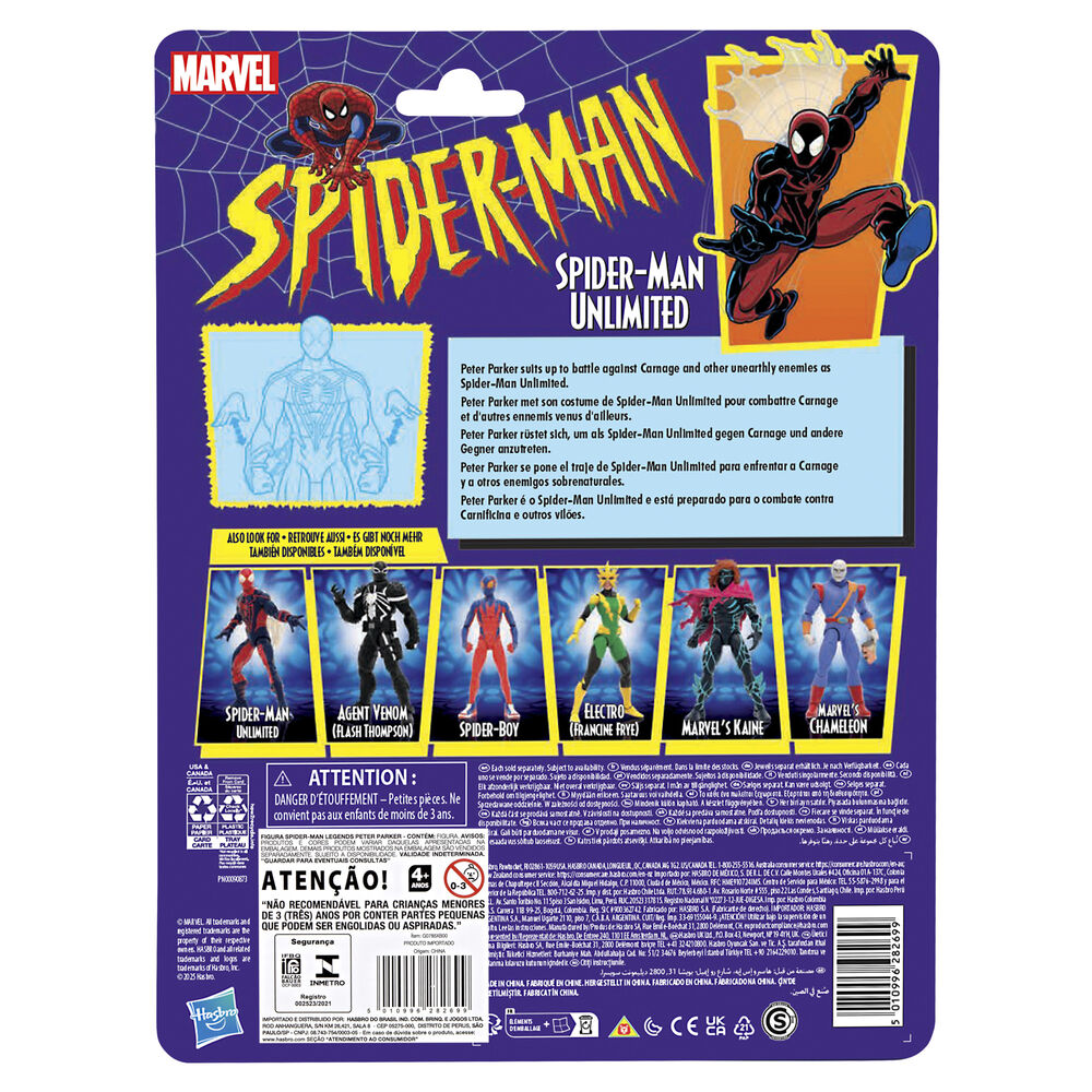 Présentation complète de la figurine Spider-Man Marvel Comics avec tous ses accessoires