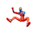 Gros plan sur le visage détaillé de la figurine Spider-Boy Marvel 15cm