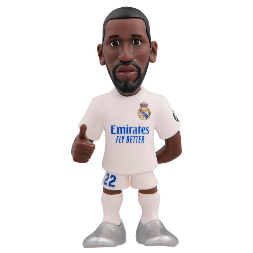 Profil gauche de la figurine Real Madrid Antonio Rudiger MINIX avec maillot blanc