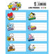 Vue rapprochée d'une étiquette BT21 adhésive posée sur une surface lisse montrant les détails du design
