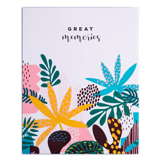 Détail des coins renforcés de l'album photo Abstract Tropics pour une meilleure durabilité