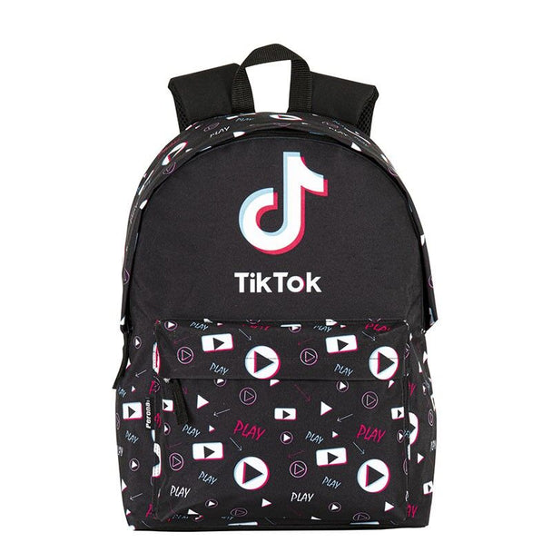 Sac à dos Tik Tok PERONA vue de face avec fermeture éclair principale fermée et design moderne