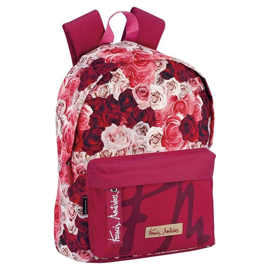 Vue de face du sac à dos Roses PERONA 42cm avec motif floral élégant