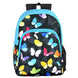 Sac à dos junior PERONA 43 cm avec motif papillons, vue de face montrant le design coloré et les poches frontales.