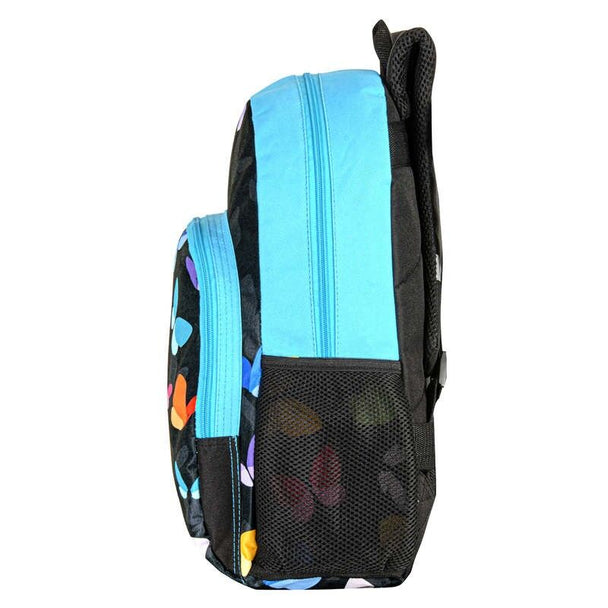 Détail des bretelles rembourrées, ajustables et respirantes du sac à dos papillons PERONA pour un confort optimal.