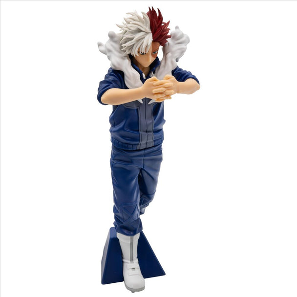 Détail du visage expressif de la figurine Shoto Todoroki BANPRESTO 21 cm