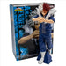 Vue arrière de la figurine Shoto Todoroki mettant en valeur la cape et les cheveux